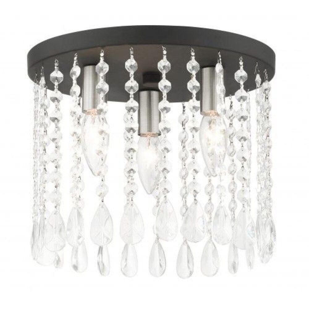 Livex Lighting 51067-04 3 Light Flush Mount Elizabeth Style Crystal Chandelier!
